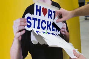 grote sticker plakken