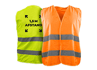 houd afstand drukwerk kleding